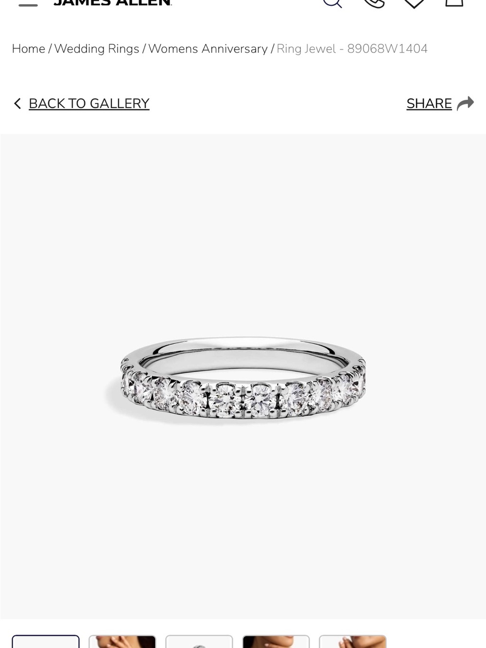 Diamond Eternity Band in White Gold